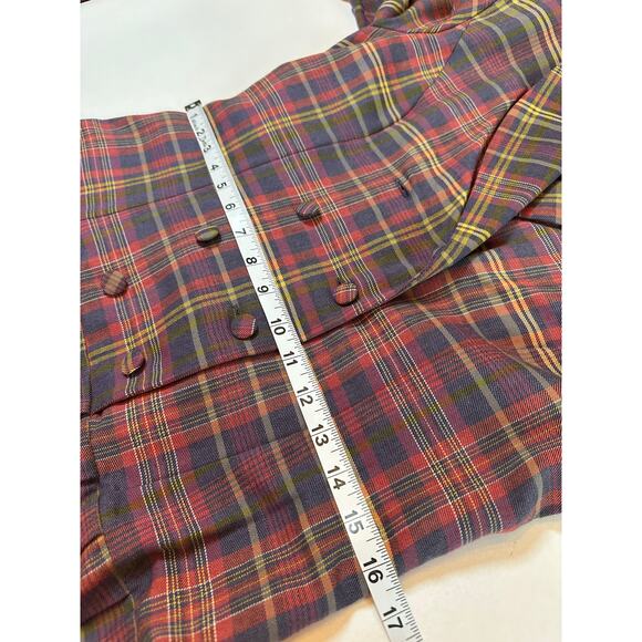 Vintage Laura Ashley Size 6 Plaid Tartan Double-Breasted Drop Waist Riding Dress - Picture 12 of 15